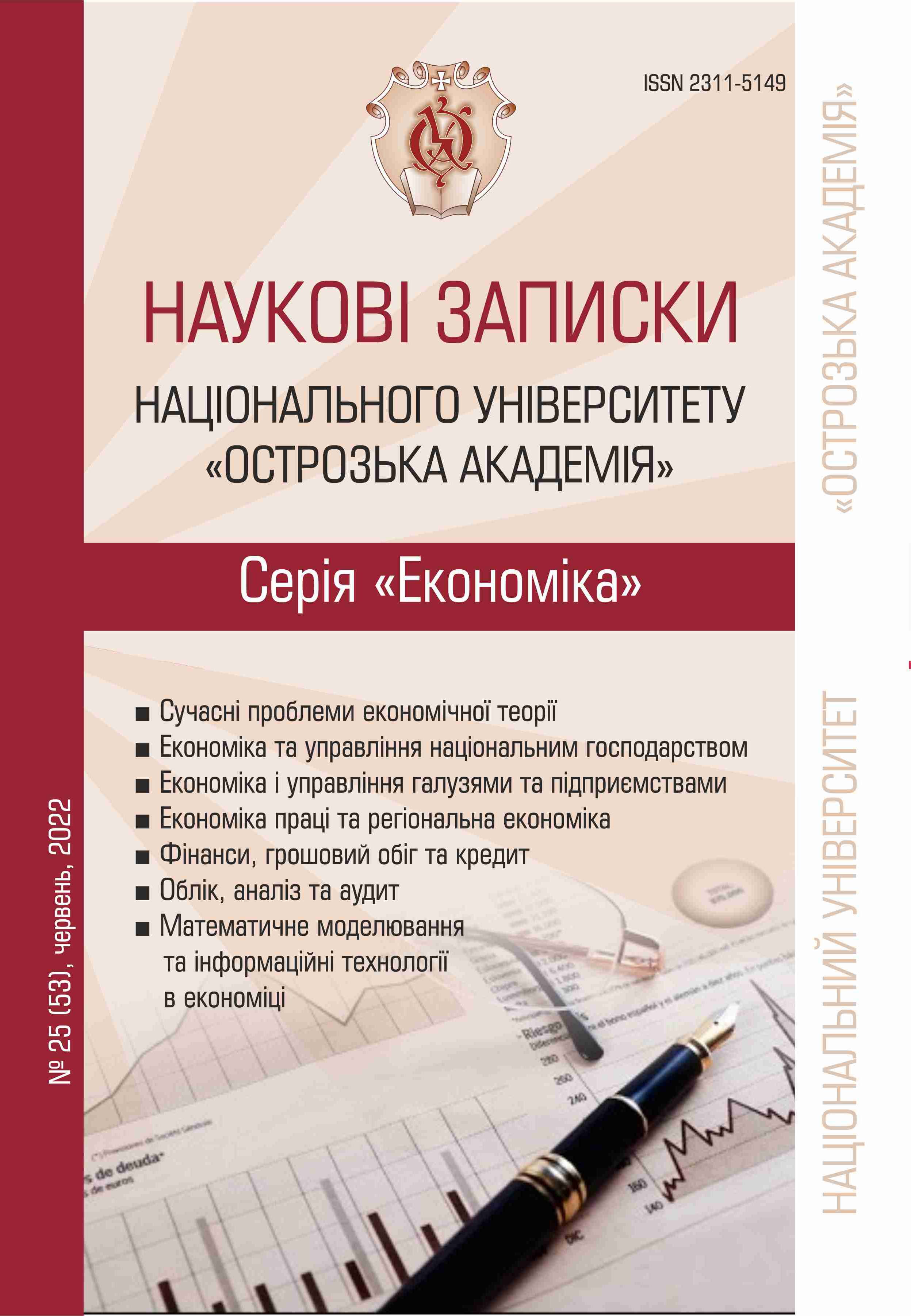 					View No. 25(53) (2022):  Scientific Notes of Ostroh Academy National University, "Economics" Series
				